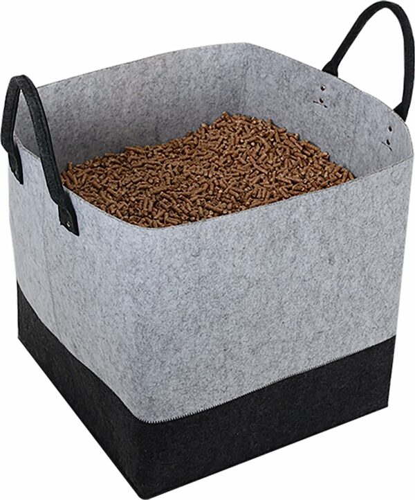 EDA - Sac de Stockage à Granulés en Feutrine Jura Montania 60 L - pour 40 kg de Pellets - Gris et Noir