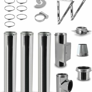 Conduit de cheminée en inox Oskar Ø 130mm I Kit complet